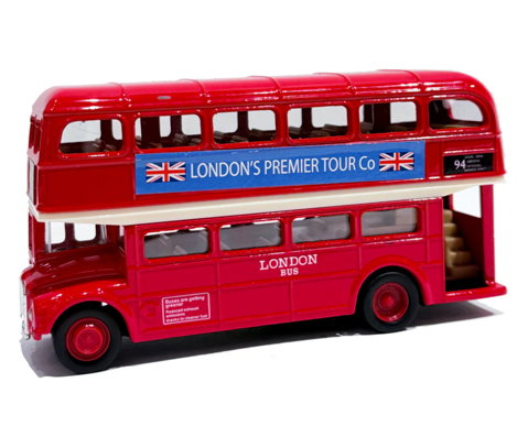 Die Cast London Vintage Bus - Pull back and go action