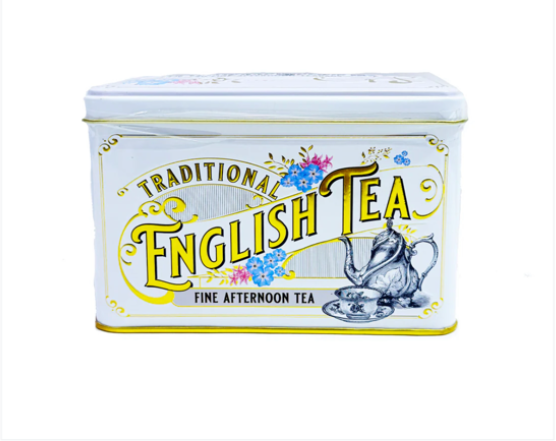 Vintage Victorian Classic Tea Tin Ivory